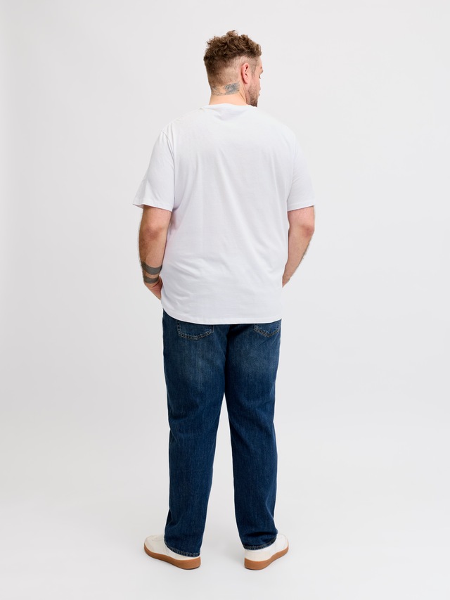 Jack & Jones PlusSize Rundhalsshirt »JJELOGO TEE SS O-NECK 2 COL SS26 SN PLS« mit auffälligem Print