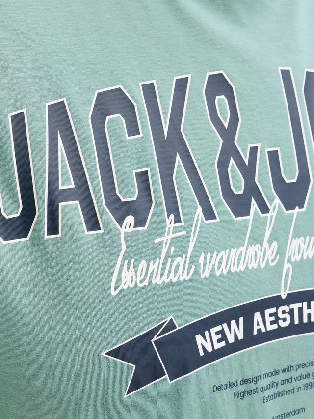Jack & Jones PlusSize Rundhalsshirt »JJELOGO TEE SS O-NECK 2 COL SS26 SN PLS« mit auffälligem Print