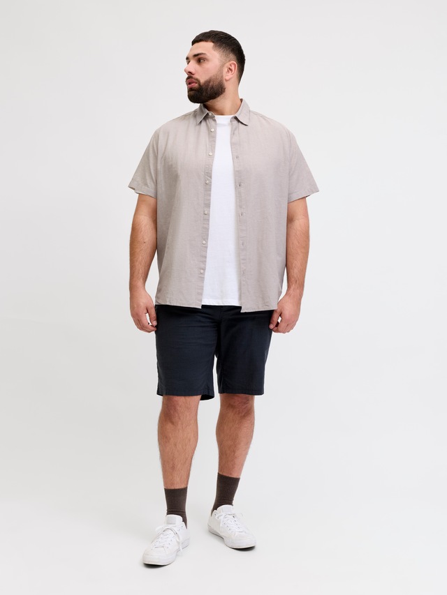 Jack & Jones PlusSize Kurzarmhemd »JJEBREEZE LINEN BLEND SHIRT S/S SN PLS« mit Leinen, regular fit