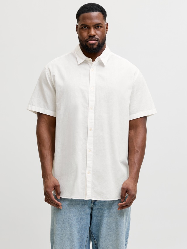 Jack & Jones PlusSize Kurzarmhemd »JJEBREEZE LINEN BLEND SHIRT S/S SN PLS« mit Leinen, regular fit