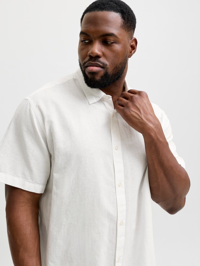 Jack & Jones PlusSize Kurzarmhemd »JJEBREEZE LINEN BLEND SHIRT S/S SN PLS« mit Leinen, regular fit