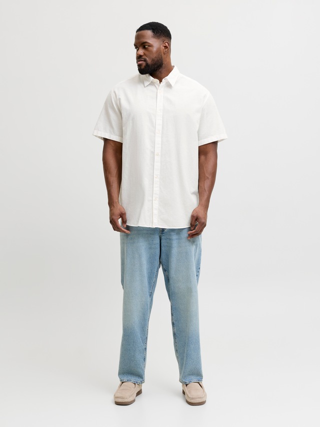 Jack & Jones PlusSize Kurzarmhemd »JJEBREEZE LINEN BLEND SHIRT S/S SN PLS« mit Leinen, regular fit