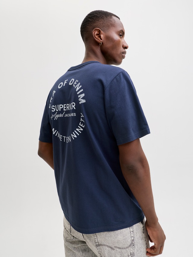 Jack & Jones Rundhalsshirt »JJEDOVER GRAPHIC TEE SS CREW NECK SN« Baumwolle, relaxed fit