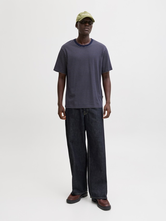 Jack & Jones Rundhalsshirt »JJEDOVER STRIPED TEE SS CREW NECK SN« mit Streifendesign