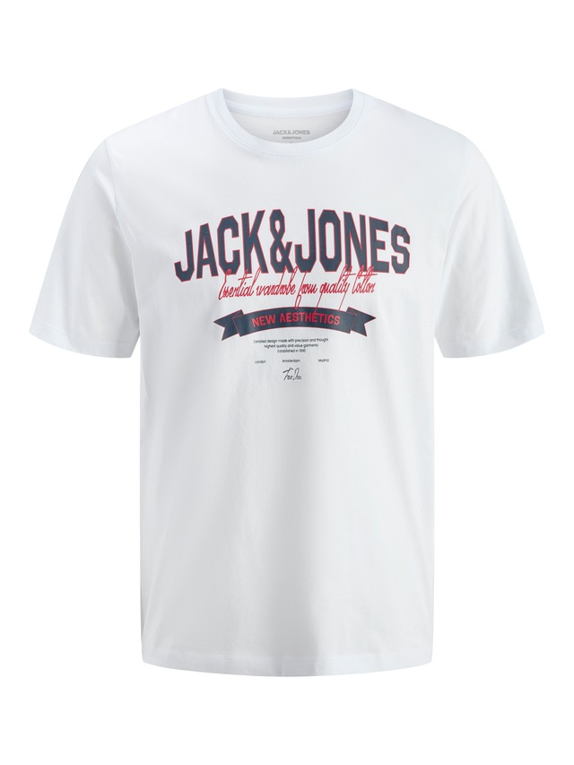 Jack & Jones Rundhalsshirt »JJELOGO TEE SS O-NECK 2 COL SS26 SN« mit Grafikprint