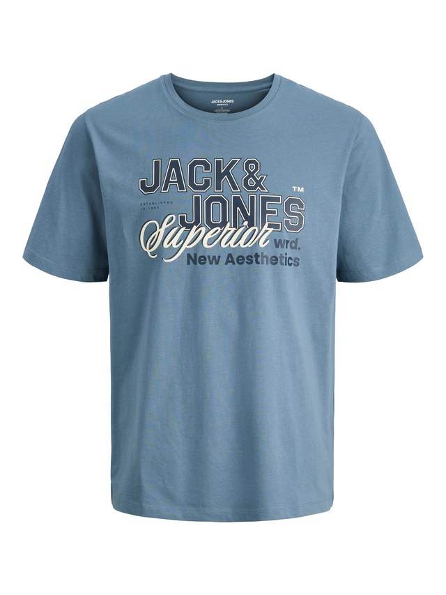 Jack & Jones Rundhalsshirt »JJELOGO TEE SS O-NECK 2 COL SS26 SN« mit Grafikprint