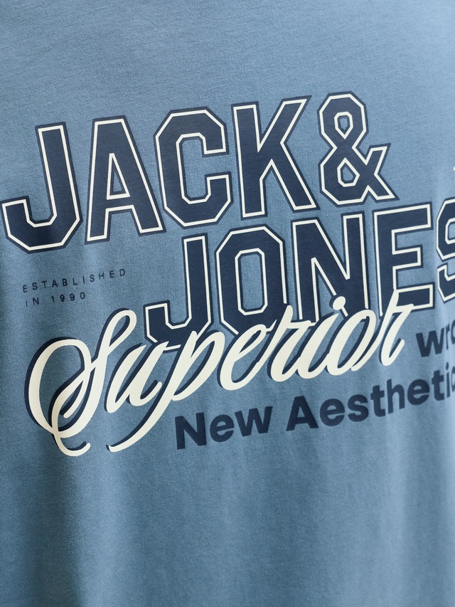 Jack & Jones Rundhalsshirt »JJELOGO TEE SS O-NECK 2 COL SS26 SN« mit Grafikprint