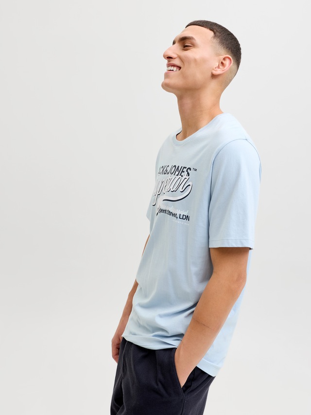 Jack & Jones Rundhalsshirt »JJELOGO TEE SS O-NECK 2 COL SS26 SN« mit Grafikprint