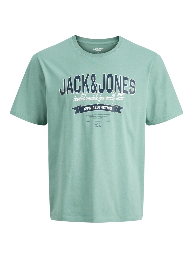 Jack & Jones Rundhalsshirt »JJELOGO TEE SS O-NECK 2 COL SS26 SN« mit Grafikprint