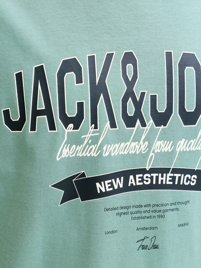 Jack & Jones Rundhalsshirt »JJELOGO TEE SS O-NECK 2 COL SS26 SN« mit Grafikprint