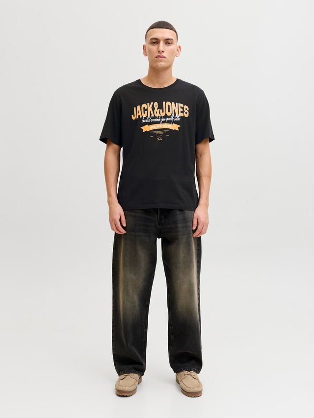 Jack & Jones Rundhalsshirt »JJELOGO TEE SS O-NECK 2 COL SS26 SN« mit Grafikprint