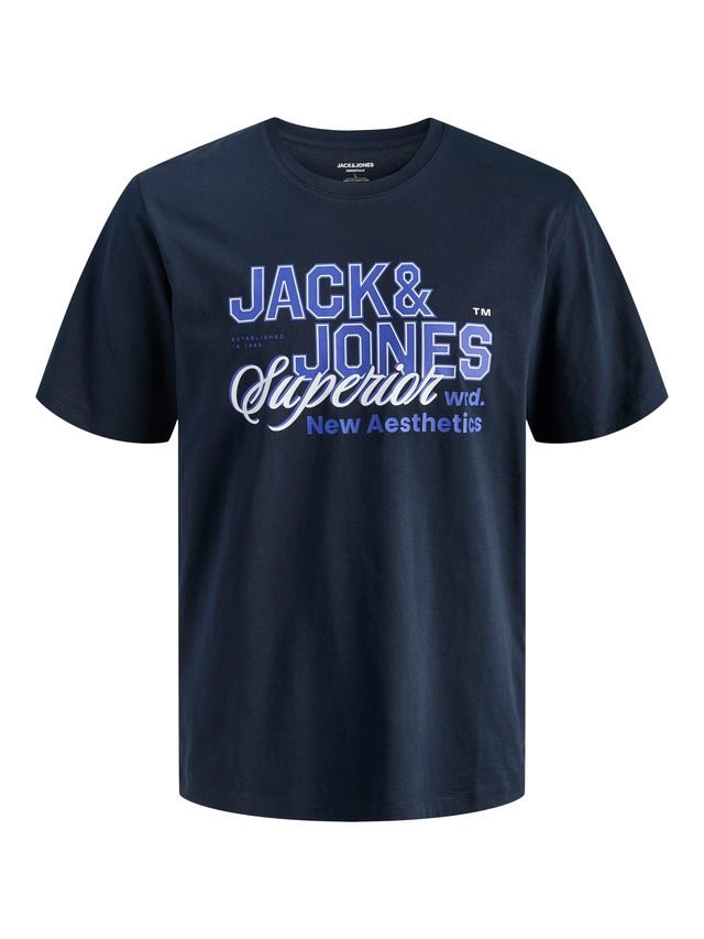 Jack & Jones Rundhalsshirt »JJELOGO TEE SS O-NECK 2 COL SS26 SN« mit Grafikprint