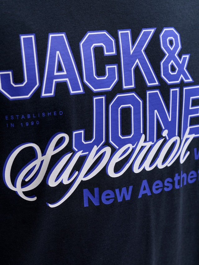 Jack & Jones Rundhalsshirt »JJELOGO TEE SS O-NECK 2 COL SS26 SN« mit Grafikprint