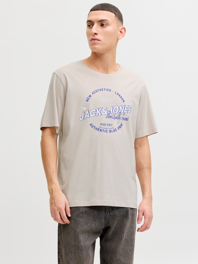 Jack & Jones Rundhalsshirt »JJELOGO TEE SS O-NECK 2 COL SS26 SN« mit Grafikprint
