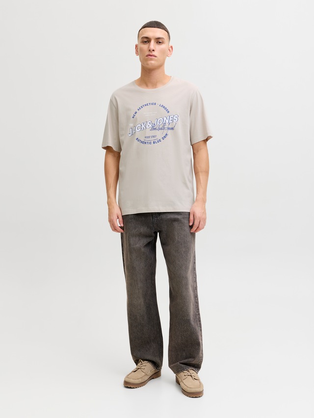 Jack & Jones Rundhalsshirt »JJELOGO TEE SS O-NECK 2 COL SS26 SN« mit Grafikprint