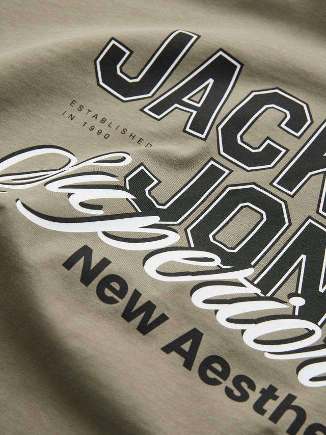 Jack & Jones Rundhalsshirt »JJELOGO TEE SS O-NECK 2 COL SS26 SN« mit Grafikprint