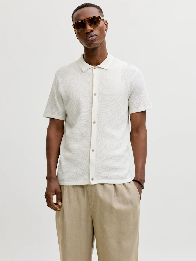 Jack & Jones Strickpullover »JJEGEORGE KNIT SHIRT SS SN« mit Polokragen