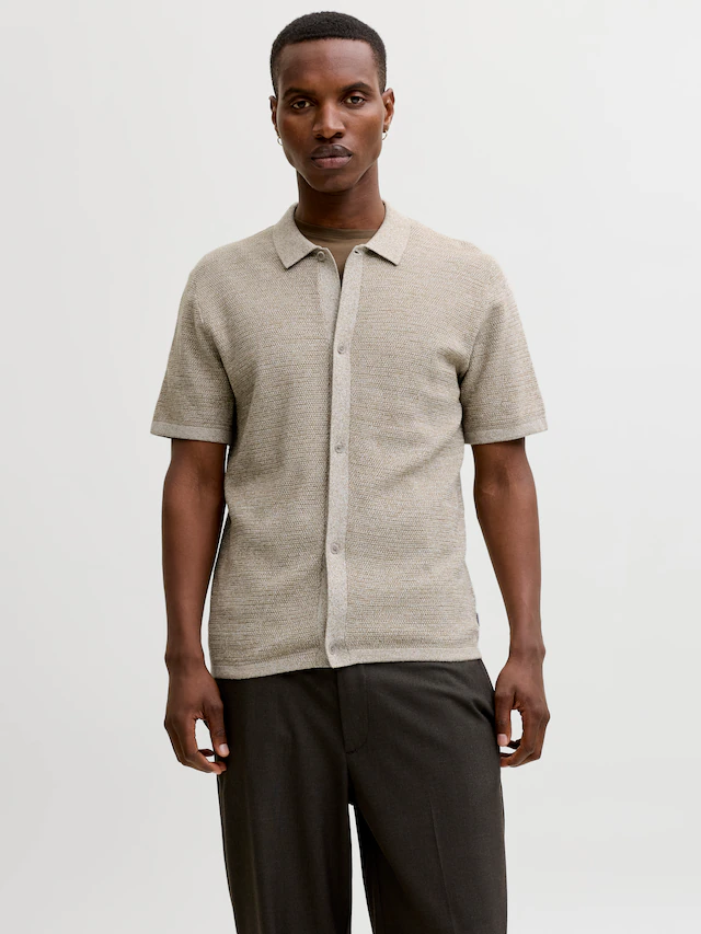 Jack & Jones Strickpullover »JJEGEORGE KNIT SHIRT SS SN« mit Polokragen