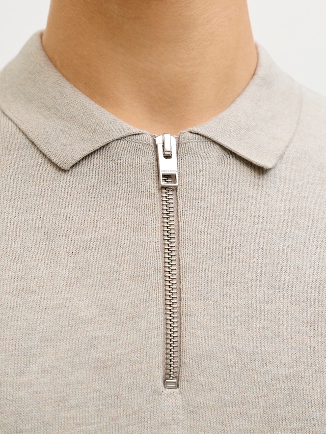Jack & Jones Kurzarmpullover »JJEEMIL KNIT ZIP POLO SS SN« mit kurzem Reißverschluss
