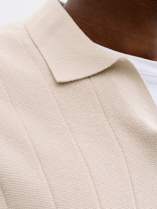Jack & Jones Polokragenpullover »JJEBRADLEY KNIT SPLIT NECK SS SN« Baumwolle
