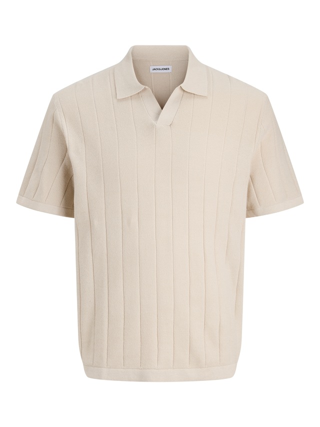 Jack & Jones Polokragenpullover »JJEBRADLEY KNIT SPLIT NECK SS SN« Baumwolle