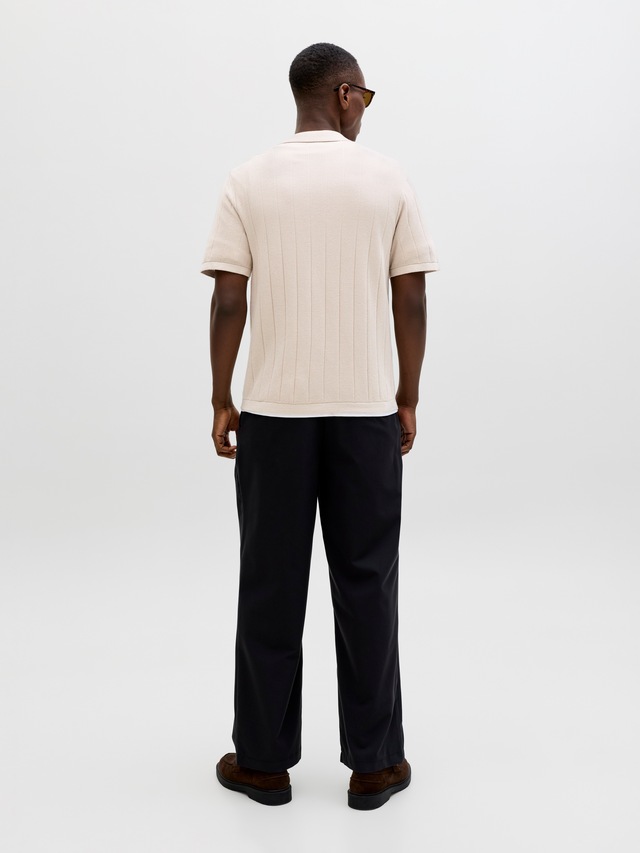 Jack & Jones Polokragenpullover »JJEBRADLEY KNIT SPLIT NECK SS SN« Baumwolle