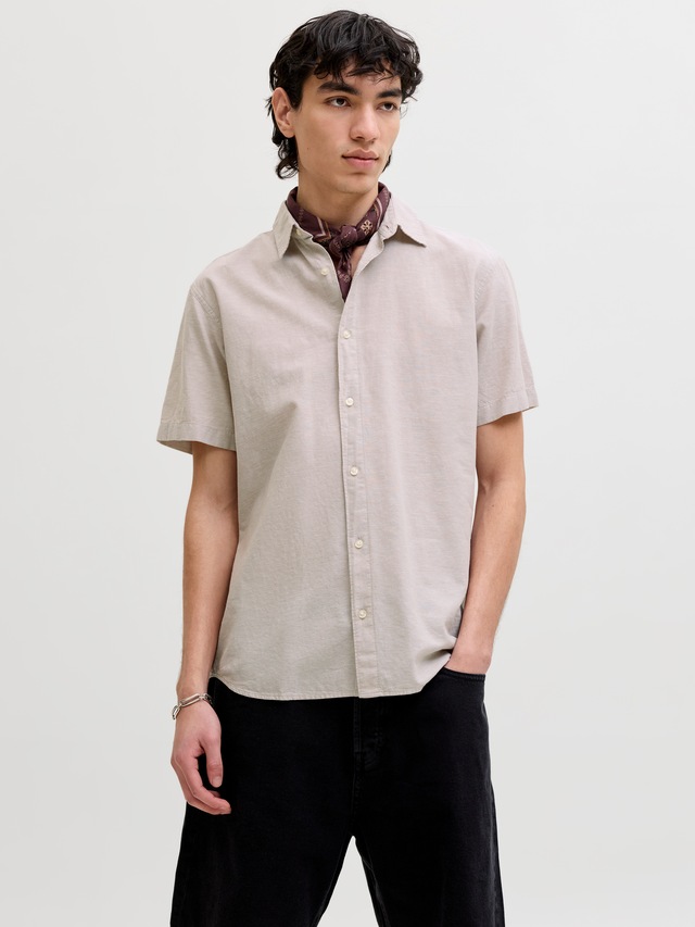 Jack & Jones Kurzarmhemd »JJEBREEZE LINEN BLEND SHIRT S/S SN« mit Leinen