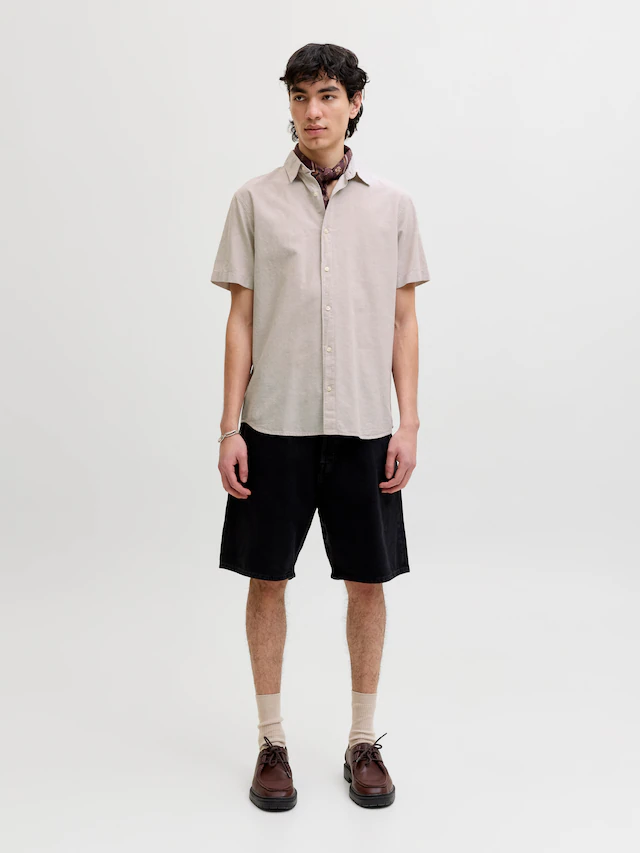 Jack & Jones Kurzarmhemd »JJEBREEZE LINEN BLEND SHIRT S/S SN« mit Leinen
