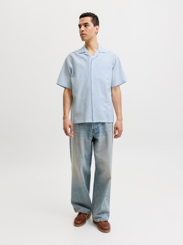 Jack & Jones Kurzarmhemd »JJEBREEZE LINEN BLEND RESORT SHIRT SS SN« mit Knopfleiste