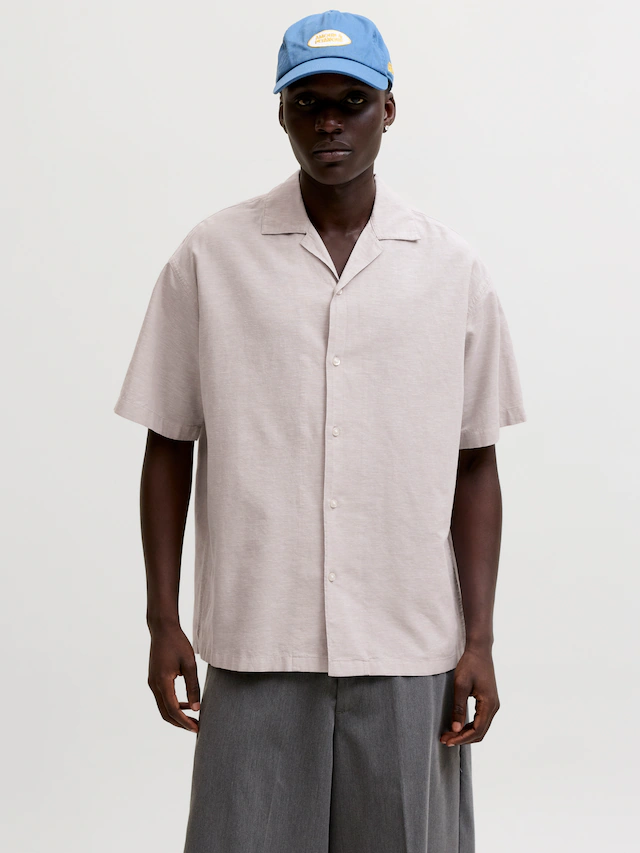 Jack & Jones Kurzarmhemd »JJEBREEZE LINEN BLEND RESORT SHIRT SS SN« mit Knopfleiste