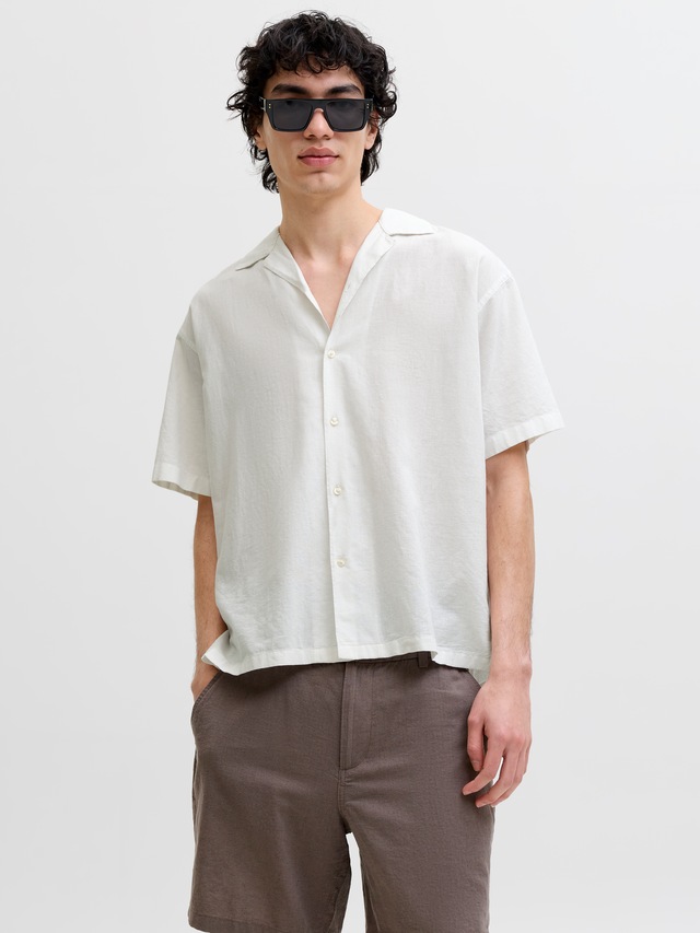 Jack & Jones Kurzarmhemd »JJEBREEZE LINEN BLEND RESORT SHIRT SS SN« mit Knopfleiste