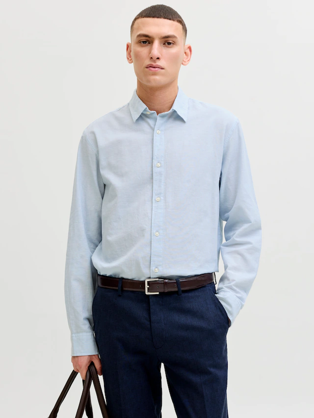 Jack & Jones Langarmhemd »JJEBREEZE LINEN BLEND SHIRT L/S SN« mit Knopfleiste