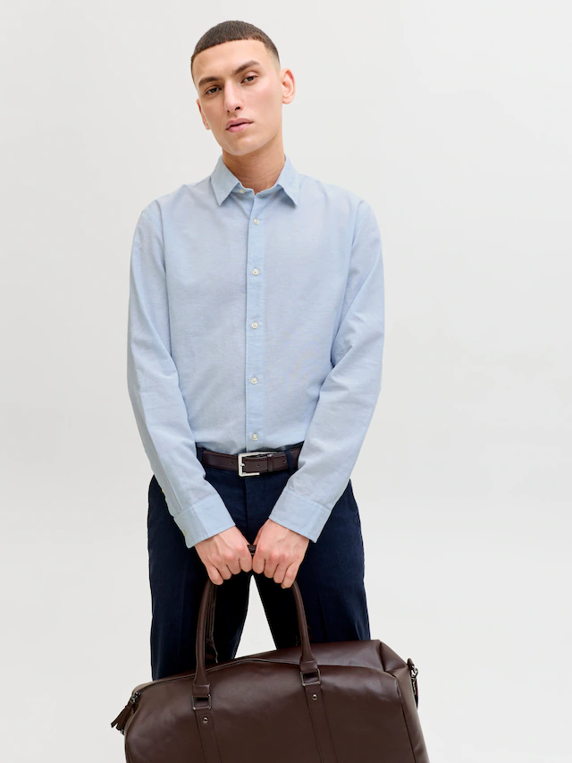 Jack & Jones Langarmhemd »JJEBREEZE LINEN BLEND SHIRT L/S SN« mit Knopfleiste