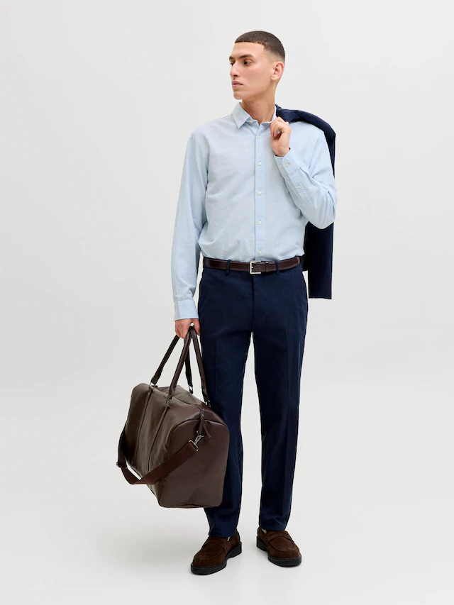 Jack & Jones Langarmhemd »JJEBREEZE LINEN BLEND SHIRT L/S SN« mit Knopfleiste