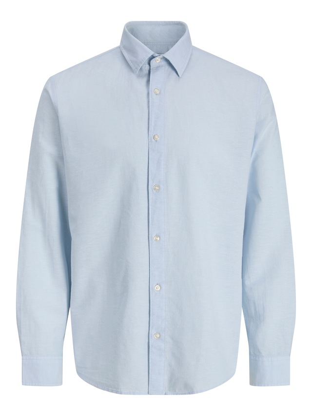 Jack & Jones Langarmhemd »JJEBREEZE LINEN BLEND SHIRT L/S SN« mit Knopfleiste