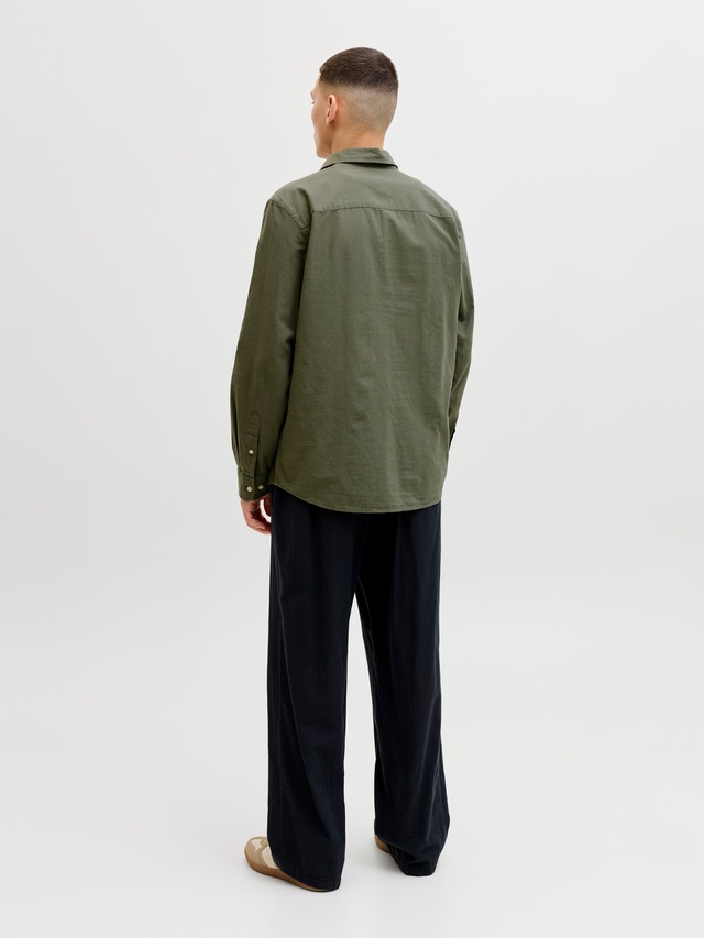 Jack & Jones Langarmhemd »JJEBREEZE LINEN BLEND SHIRT L/S SN« mit Knopfleiste