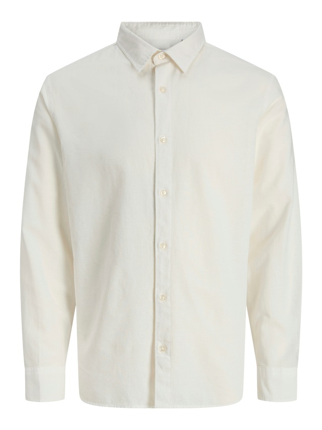 Jack & Jones Langarmhemd »JJEBREEZE LINEN BLEND SHIRT L/S SN« mit Knopfleiste