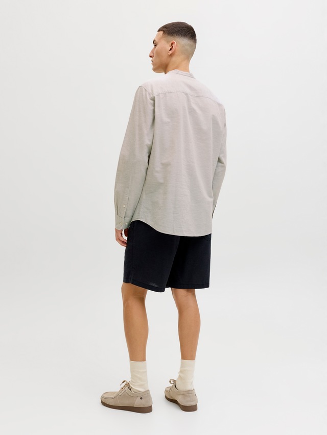 Jack & Jones Langarmhemd »JJEBREEZE LINEN BLEND BAND SHIRT L/S SN« mit Stehkragen