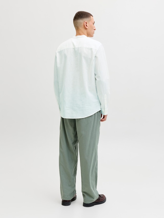 Jack & Jones Langarmhemd »JJEBREEZE LINEN BLEND BAND SHIRT L/S SN« mit Stehkragen