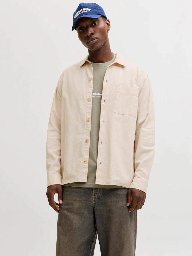 Jack & Jones Langarmhemd »JJETRISTAN OVERSHIRT LS SN« mit Knopfleiste