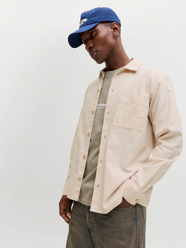 Jack & Jones Langarmhemd »JJETRISTAN OVERSHIRT LS SN« mit Knopfleiste