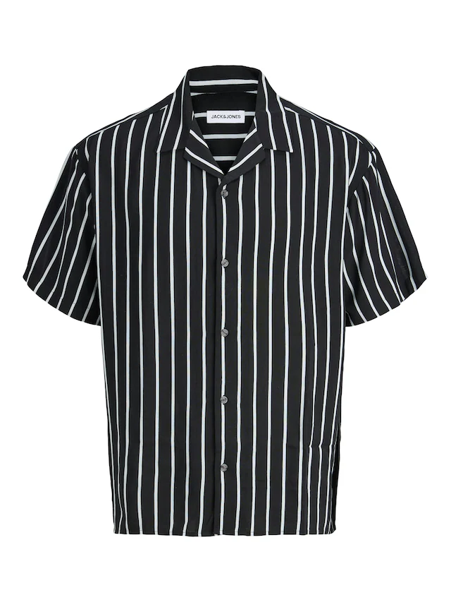 Jack & Jones Kurzarmhemd »JJEJEFF RESORT STRIPE SHIRT S/S SN« Viskose, loose fit