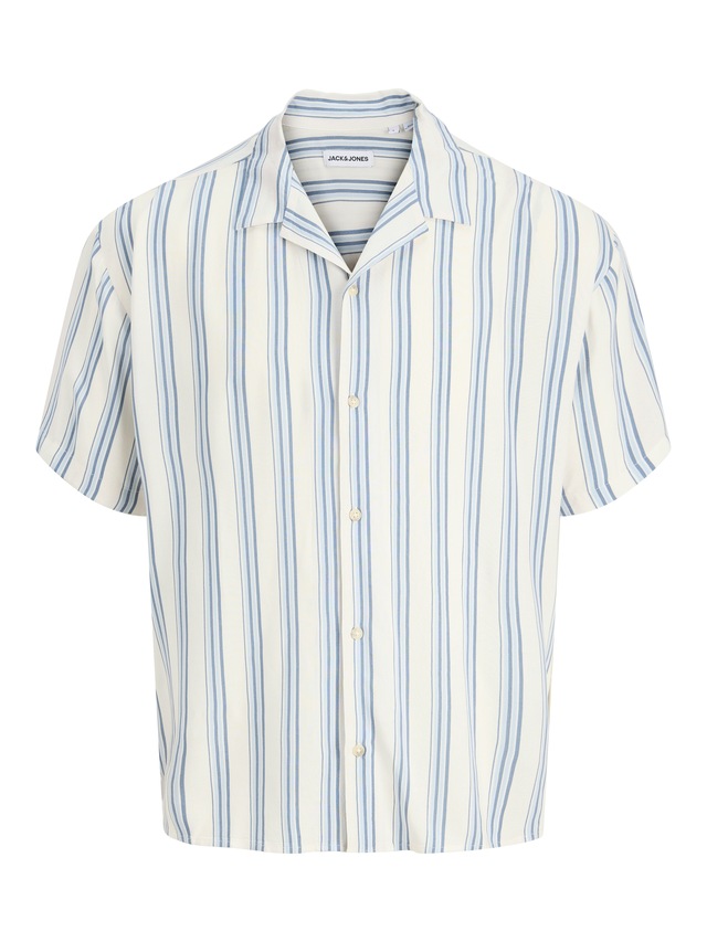 Jack & Jones Kurzarmhemd »JJEJEFF RESORT STRIPE SHIRT S/S SN« Viskose, loose fit