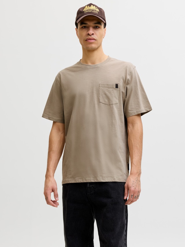 Jack & Jones Kurzarmshirt »JJEDOVER SLUB TEE SS NOOS« Baumwollmischung, relaxed fit