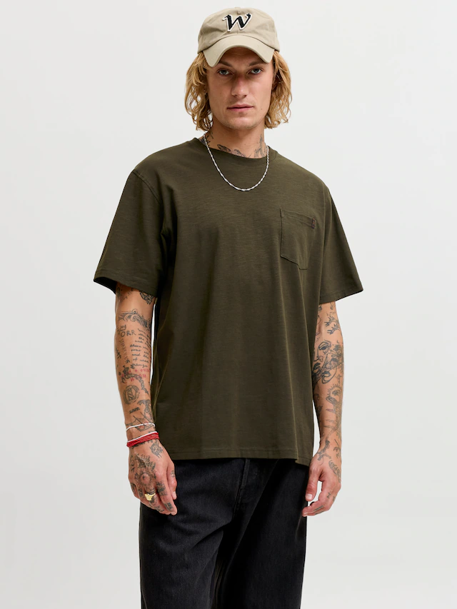 Jack & Jones Kurzarmshirt »JJEDOVER SLUB TEE SS NOOS« Baumwollmischung, relaxed fit