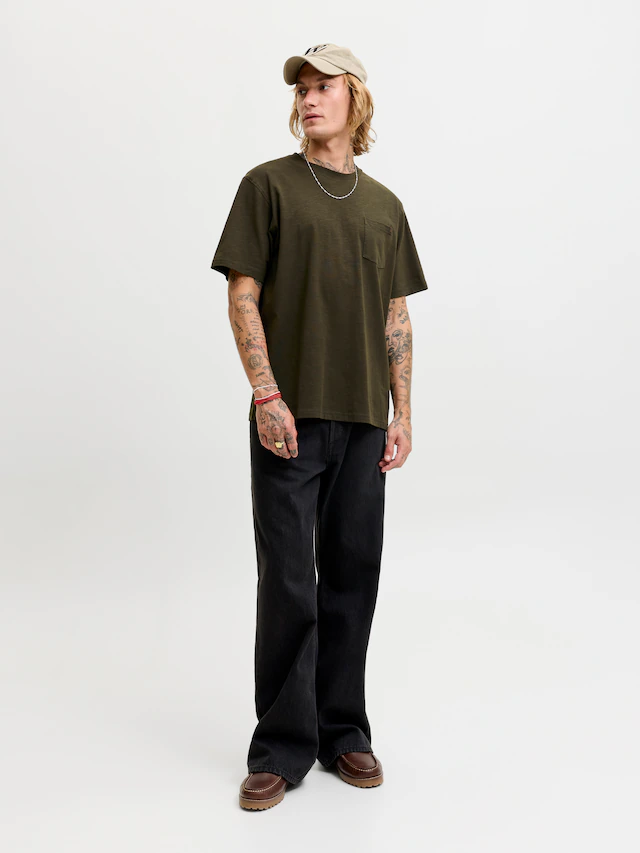 Jack & Jones Kurzarmshirt »JJEDOVER SLUB TEE SS NOOS« Baumwollmischung, relaxed fit