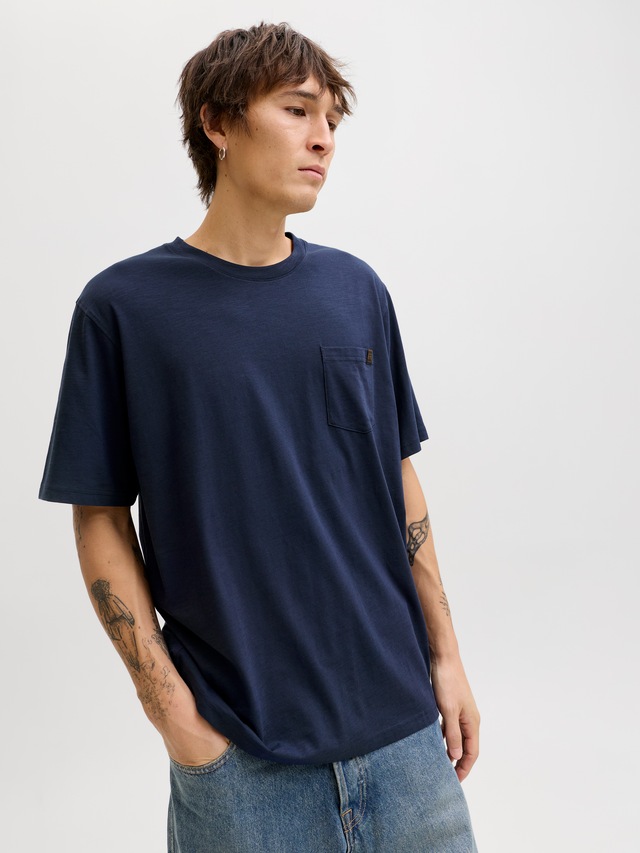 Jack & Jones Kurzarmshirt »JJEDOVER SLUB TEE SS NOOS« Baumwollmischung, relaxed fit