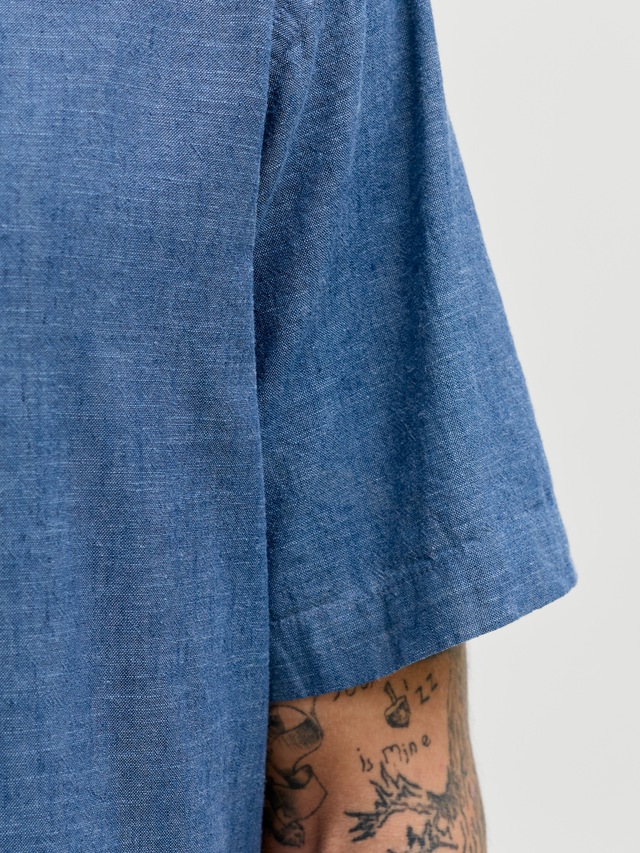Jack & Jones Kurzarmhemd »JJESUMMER LINEN BLEND SHIRT S/S SN« Baumwolle mit Leinen, regular fit