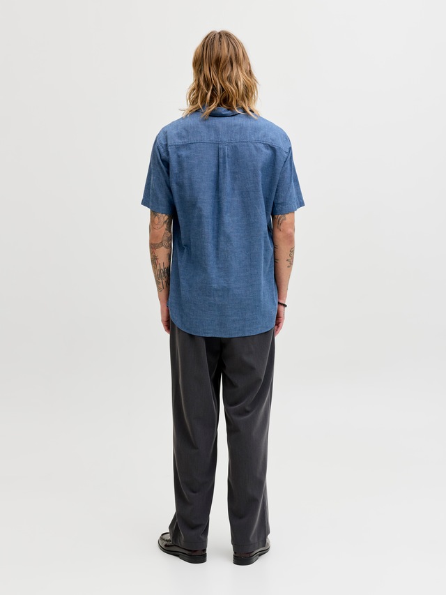 Jack & Jones Kurzarmhemd »JJESUMMER LINEN BLEND SHIRT S/S SN« Baumwolle mit Leinen, regular fit