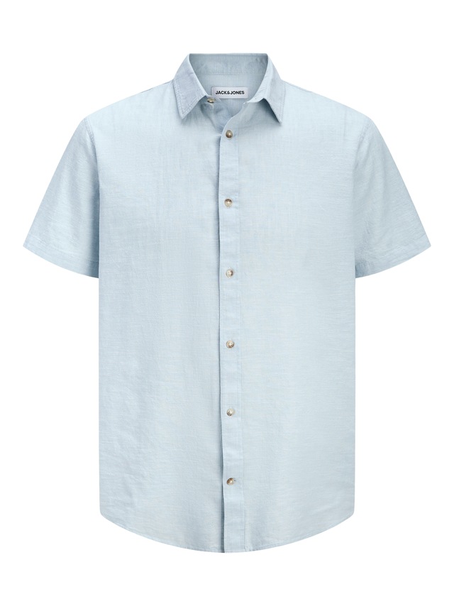 Jack & Jones Kurzarmhemd »JJESUMMER LINEN BLEND SHIRT S/S SN« Baumwolle mit Leinen, regular fit